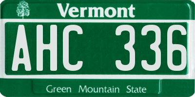 VT license plate AHC336