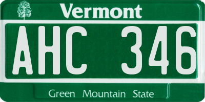 VT license plate AHC346