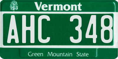 VT license plate AHC348