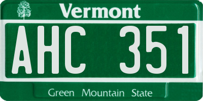 VT license plate AHC351