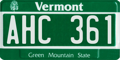 VT license plate AHC361