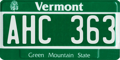 VT license plate AHC363