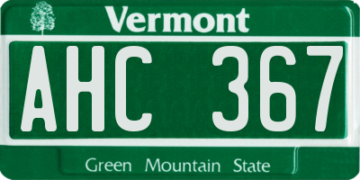 VT license plate AHC367