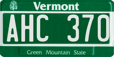 VT license plate AHC370
