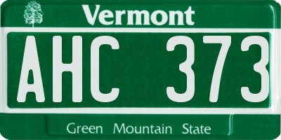 VT license plate AHC373