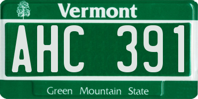 VT license plate AHC391