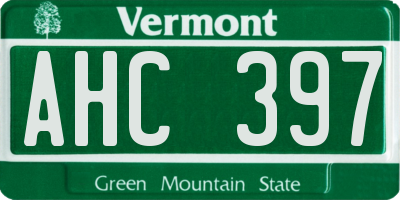 VT license plate AHC397
