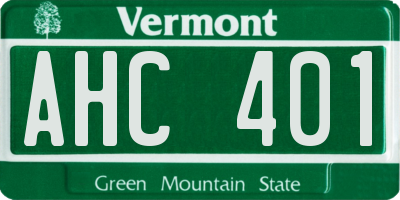 VT license plate AHC401