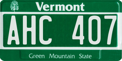 VT license plate AHC407