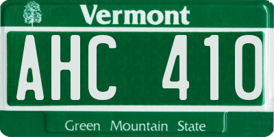 VT license plate AHC410