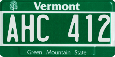 VT license plate AHC412