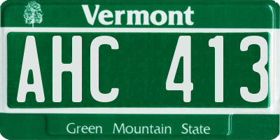 VT license plate AHC413