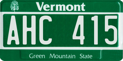 VT license plate AHC415