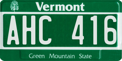 VT license plate AHC416