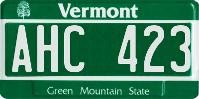 VT license plate AHC423