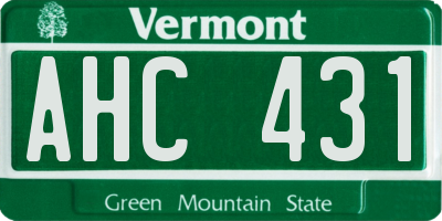 VT license plate AHC431