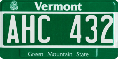 VT license plate AHC432