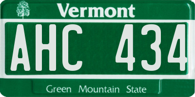VT license plate AHC434