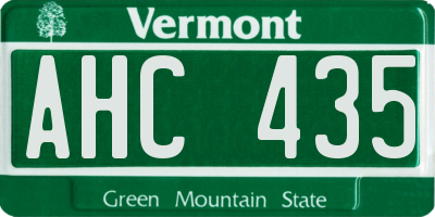 VT license plate AHC435
