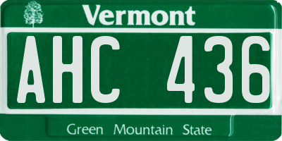 VT license plate AHC436