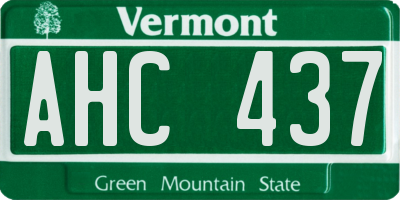 VT license plate AHC437