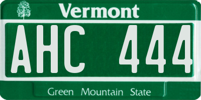 VT license plate AHC444