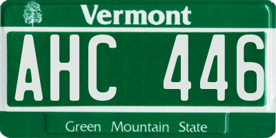 VT license plate AHC446