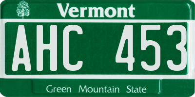 VT license plate AHC453