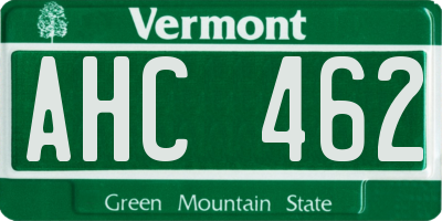 VT license plate AHC462
