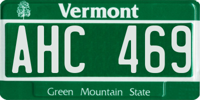 VT license plate AHC469