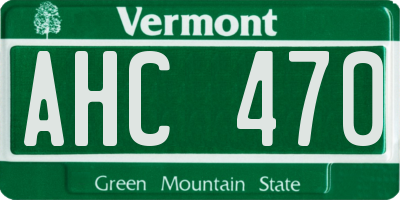 VT license plate AHC470