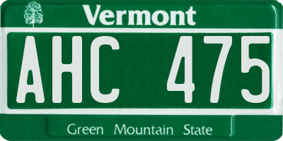 VT license plate AHC475