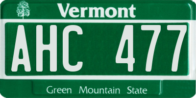 VT license plate AHC477