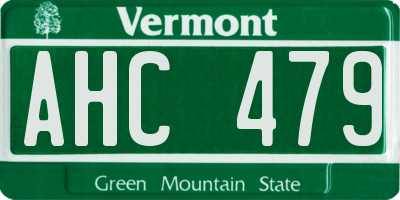 VT license plate AHC479