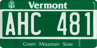 VT license plate AHC481
