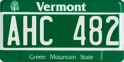 VT license plate AHC482