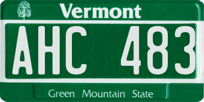 VT license plate AHC483