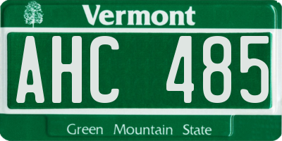 VT license plate AHC485