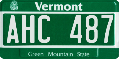 VT license plate AHC487