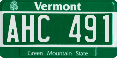 VT license plate AHC491
