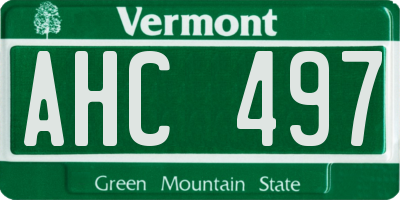 VT license plate AHC497