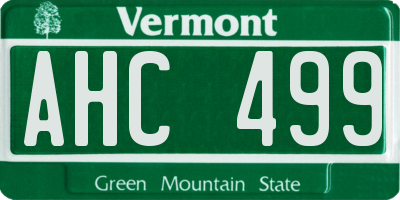 VT license plate AHC499