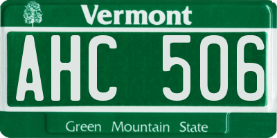 VT license plate AHC506