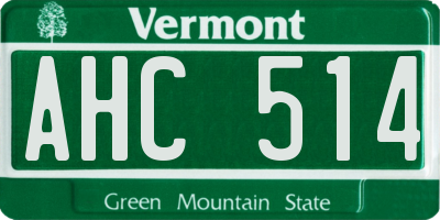 VT license plate AHC514
