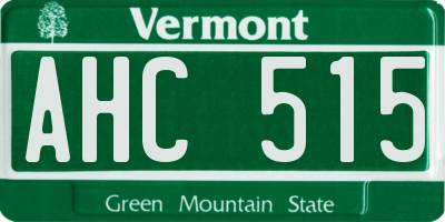 VT license plate AHC515