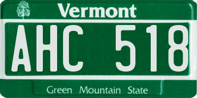VT license plate AHC518