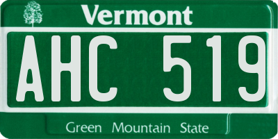 VT license plate AHC519