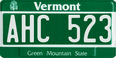 VT license plate AHC523