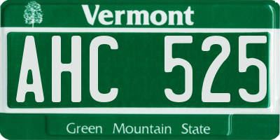 VT license plate AHC525