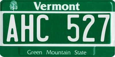 VT license plate AHC527